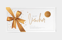 Gold Vector Voucher Design With A Bow