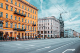 Fototapeta Miasto - Nevsky Avenue. Urban and historically beautiful city views of Saint Petersburg. Russia.