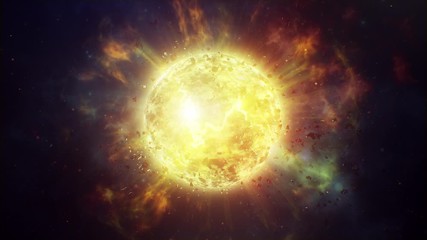 a shot for the sun or a star exploding and dying