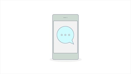 Wall Mural - mobile chat app, messenger application, communication, internet and technology concept. 2d animation