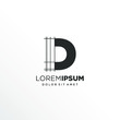 Letter D Logo Design with Architecture Element
