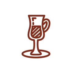 Poster - ice coffee in cup drink line style icon