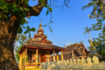 Wall Mural - Ancient Buddhist pagoda in Vientiane, Laos