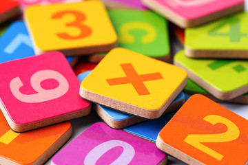 Math Number colorful background : Education study mathematics learning teach concept.