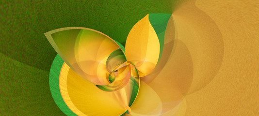 Wall Mural - abstract fresh modern background vegetable shapes fruit leaves yellow green color