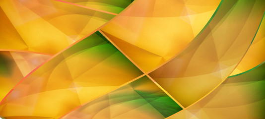 Wall Mural - abstract fresh modern background geometry lines waves gradients green color. Flat lay, creative design.
