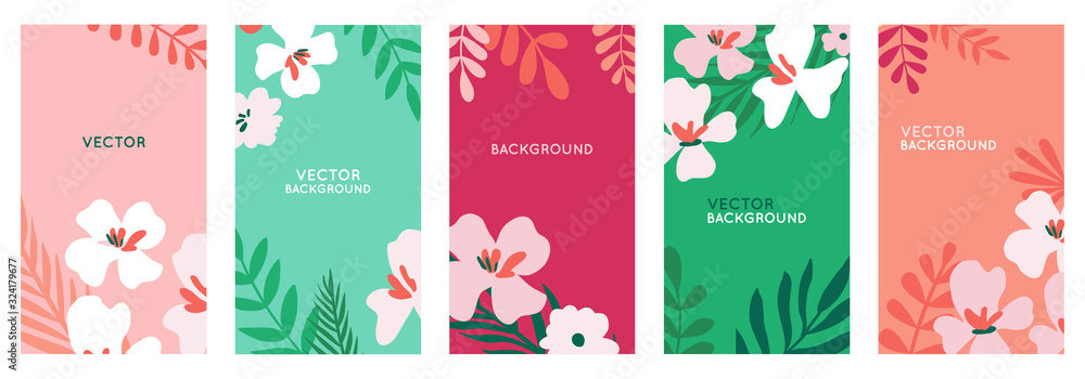 Vector set of abstract backgrounds with copy space for text - bright vibrant banners, posters - obrazy, fototapety, plakaty 
