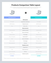 Two Products Comparison Table Layout With Place For Description. Modern Flat Infographic Design Template For Website Or Presentation.