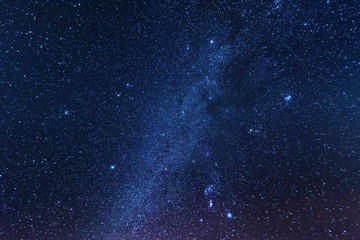 Wall Mural - a bright starry night in the mountains with the milky way in the sky, venus and millions of stars hi