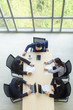 © eakgrungenerd - businesspeople in conference room at office, Top view.