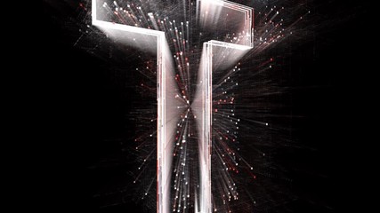 4k T letter alphabet word tag cloud-computer code particle.The Matrix binary text design animation-changing from zero to one digits-abstract tech background.
