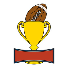 Wall Mural - american football sport balloon with trophy cup