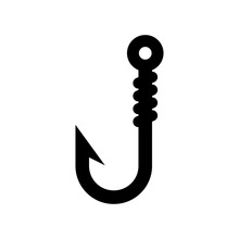 Fishing Hook - Sport Fishing Icon Vector Design Template