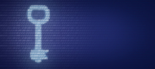 Aufkleber - Futuristic illustration of key drawn on binary code