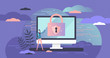 © VectorMine - Cyber security concept, flat tiny person vector illustration