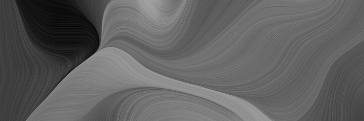 Leinwandbilder - flowing header with dim gray, very dark green and dark gray colors. dynamic curved lines with fluid flowing waves and curves