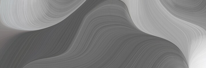 Aufkleber - decorative horizontal banner with dim gray, pastel gray and dark gray colors. dynamic curved lines with fluid flowing waves and curves