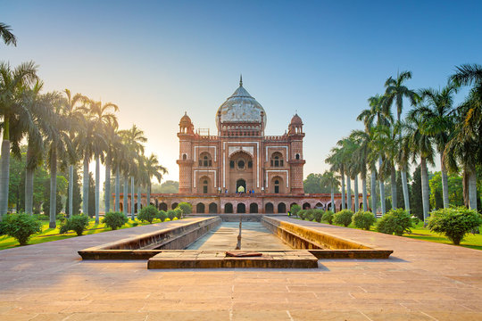 tomb of safdarjung in new delhi, india. it was built in 1754 in the late mughal empire
