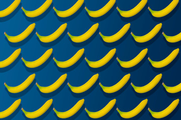 Wall Mural - a simple pattern with clean bananas isolated on colorful background