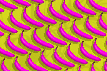 Wall Mural - a simple pattern with clean bananas isolated on colorful background