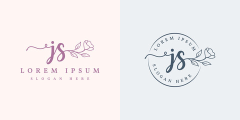 Wall Mural - Initial js feminine logo collections template - vector