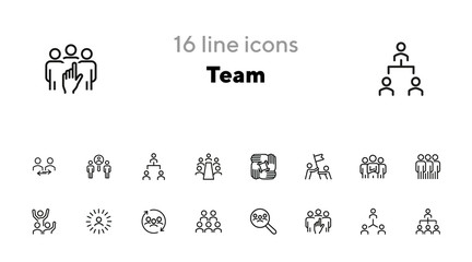 Canvas Print - Team line icon set. Staff, success, personnel selection. Teamwork concept. Can be used for topics like friendship, collaboration, working together