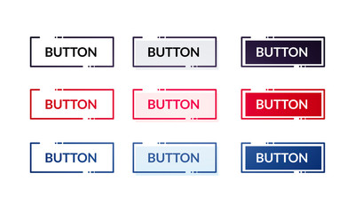 Wall Mural - vector illustation set of different modern flat buttons. web element with outline