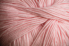Closeup Of Pink Yarn Ball