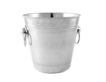 Empty Metal Bucket For Ice Isolated On White