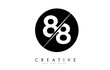 88 8 Number Logo Design with a Creative Cut and Black Circle Background.