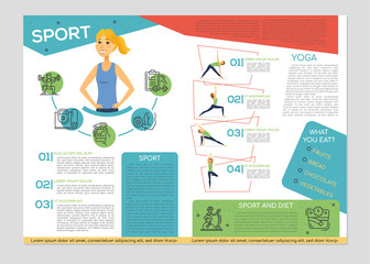 Sport and yoga - colorful vector brochure template
