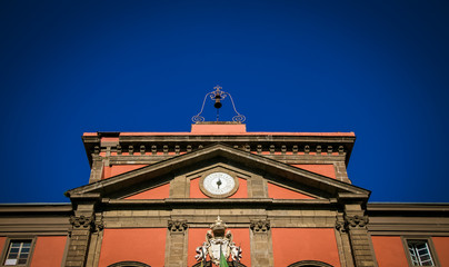 Wall Mural - clock tower and Church in Naples Italy