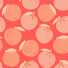 Abstract seamless pattern. Modern exotic tropical fruits.Vector colored design.