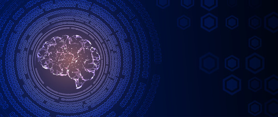 Abstract human brain. Artificial intelligence technology. Science background