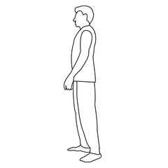 Wall Mural - line drawing of a dancing man on a white background