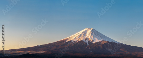 Japanese Fuji mountain on blue sky with copy space. Poster Mural XXL