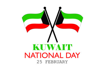 Happy Kuwait National day - Vector illustration design for banner, fashion prints, slogan tees, stickers, cards, poster, emblem and other creative uses