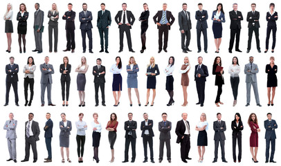 collage of a variety of business people standing in a row