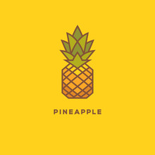 Bright Colorful Pineapple Geometric Logo.