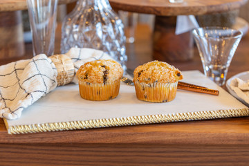 Wall Mural - Muffins on modern marble serving board