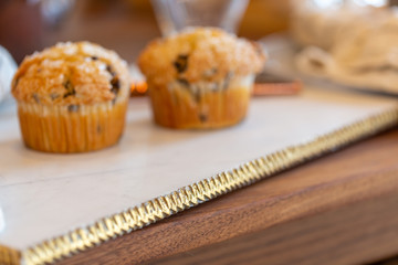 Wall Mural - Muffins on modern marble serving board