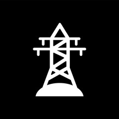 Wall Mural - Electric power tower vector flat icon electric