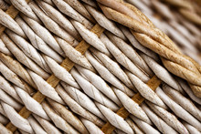 Slant Detail Of A Braided Basket With Paper Tubes