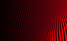 Abstract Red Curved Lines With Ripples And Psychodelic Waves - Vertical Stripes Wallpaper With Black Background	