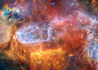 Wall Mural - somewhere in extreme deep space far galaxies and stardust in bright colors. science fiction backgrou