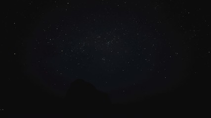 Wall Mural - Timelapse: starry sky rotating behind silhouette of Philippines island