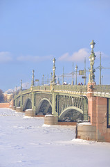 Wall Mural - Trinity Bridge in Saint Petersburg.