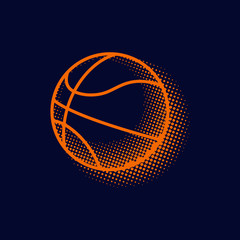 Basketball halftone clip art graphic illustration icon logo vector