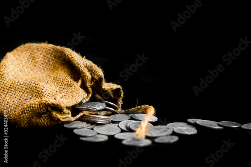 Cuadros en Lienzo sack with the thirty silver coins biblical symbol of the betrayal of judas