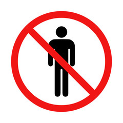 Vector No Man Illustration Sign